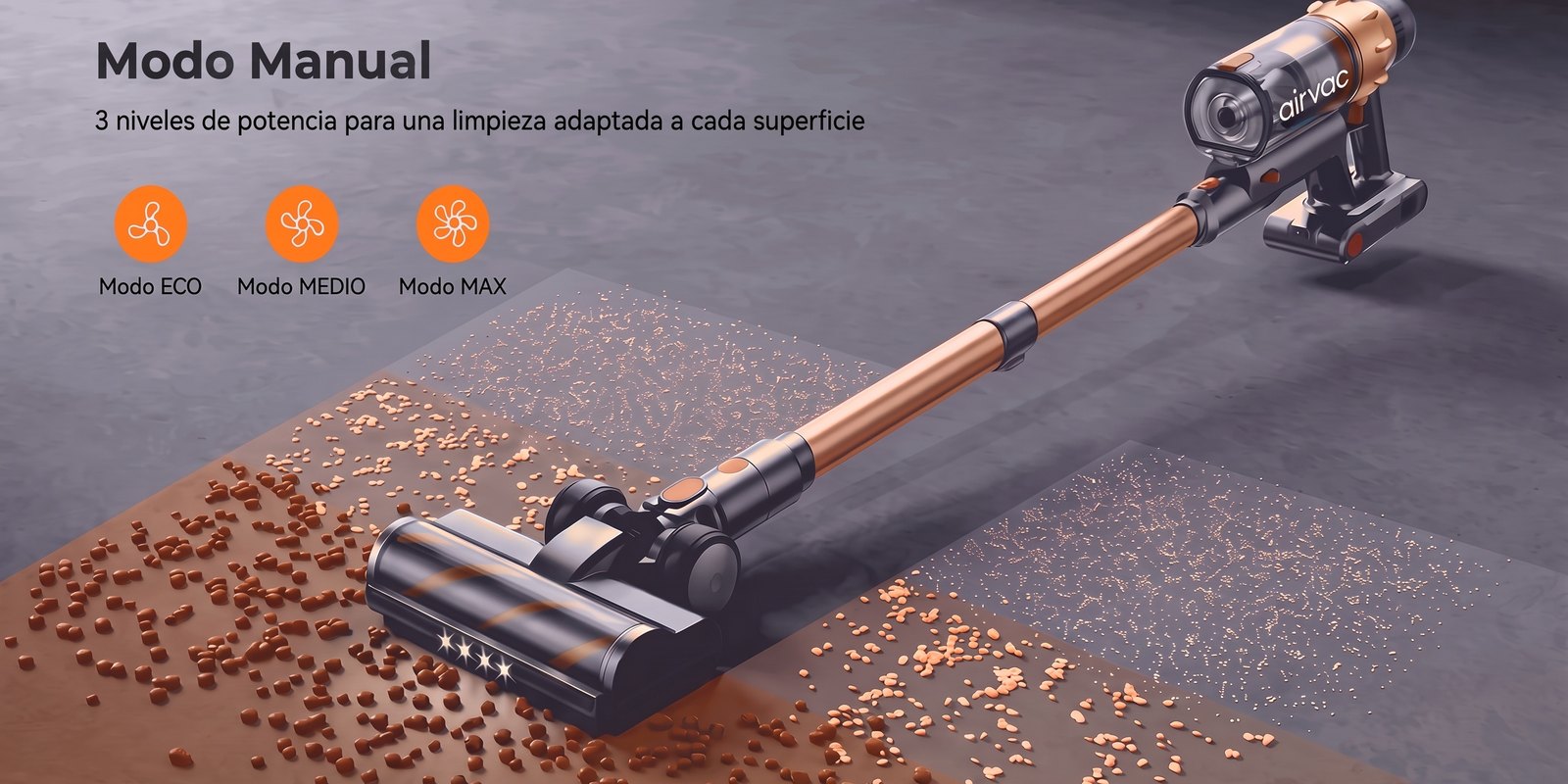 Modo manual, tres niveles de potencia